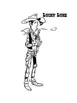 coloriage lucky luke souffle sur son pistolet